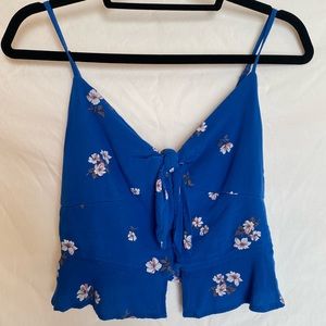 Royal Blue Floral Crop Top